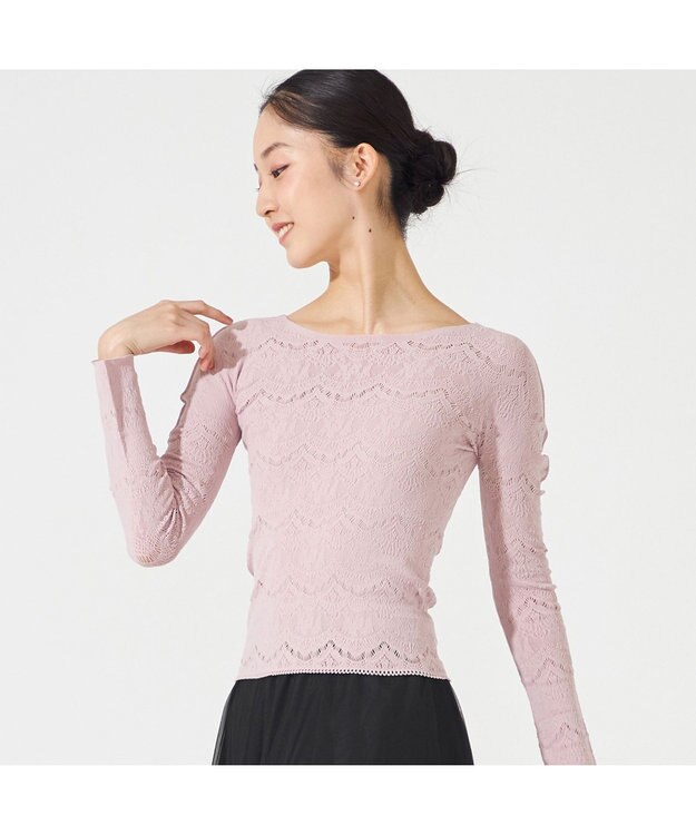 Chacott 【ノーソーイングニット】ノーソーイングクルーネックトップ グレージュ