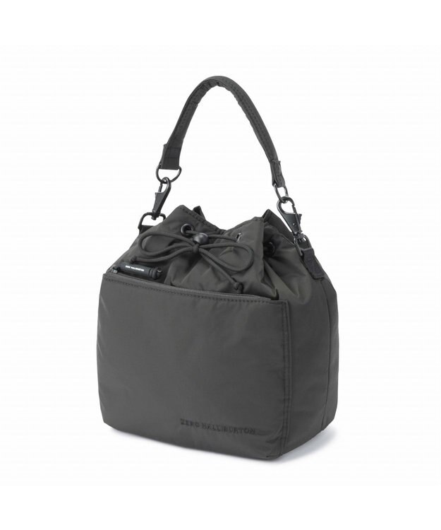 ZERO HALLIBURTON 【雑誌掲載】 DICROS SOLOシリーズ 巾着ショルダーバッグ ZHG-B DS 85006 チャコール