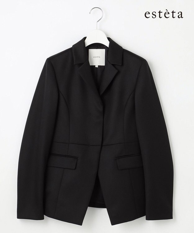 23区 【エステータ】CANONICO カバートクロス ジャケット ブラック