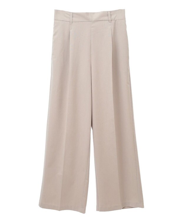 Green Parks あったかきれシル　ワイドストレートパンツ Gray Beige