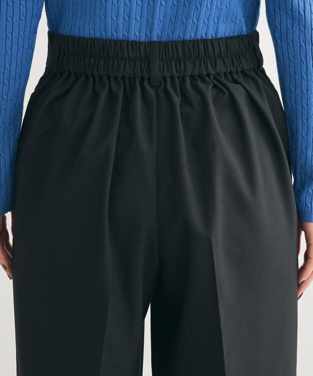 Green Parks あったかきれシル　ワイドストレートパンツ Black