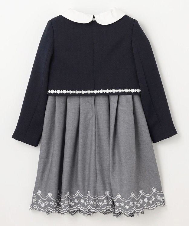 ANY KIDS 【2点セット】ジャケット＋裾刺繍ワンピース グレー