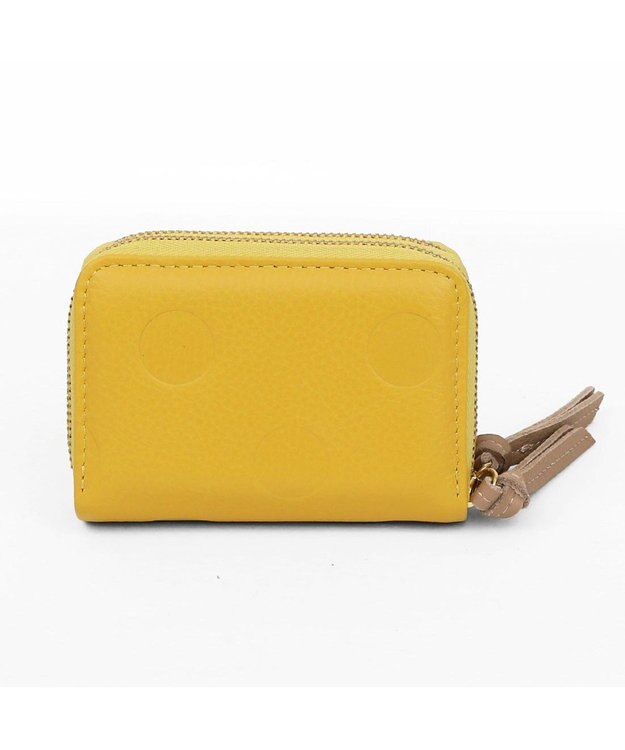 UNBILLION ペルケ perche / ドット型押し・ジャバラカードキーケース イエロー