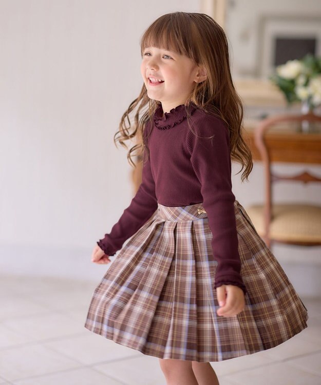 ANY KIDS バックリボン カットソー ボルドー