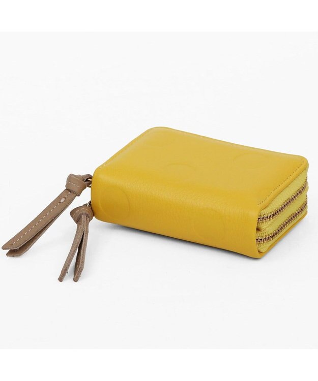 UNBILLION ペルケ perche / ドット型押し・ジャバラカードキーケース イエロー