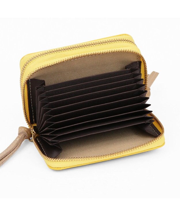 UNBILLION ペルケ perche / ドット型押し・ジャバラカードキーケース イエロー