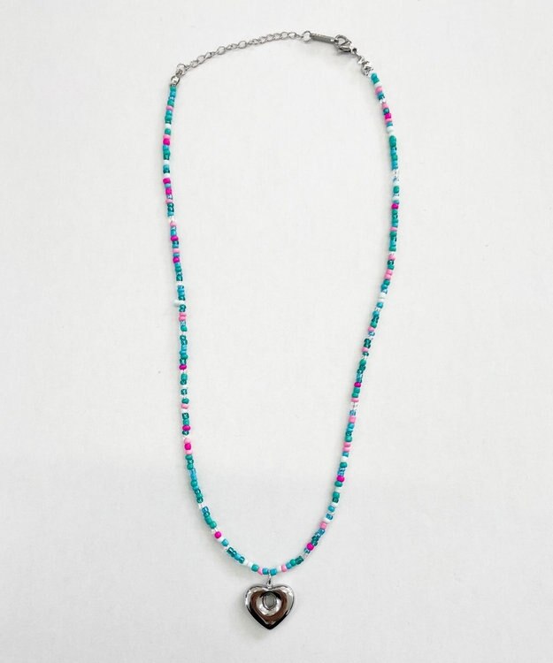 WEGO Lカラービーズハートネックレス 柄1