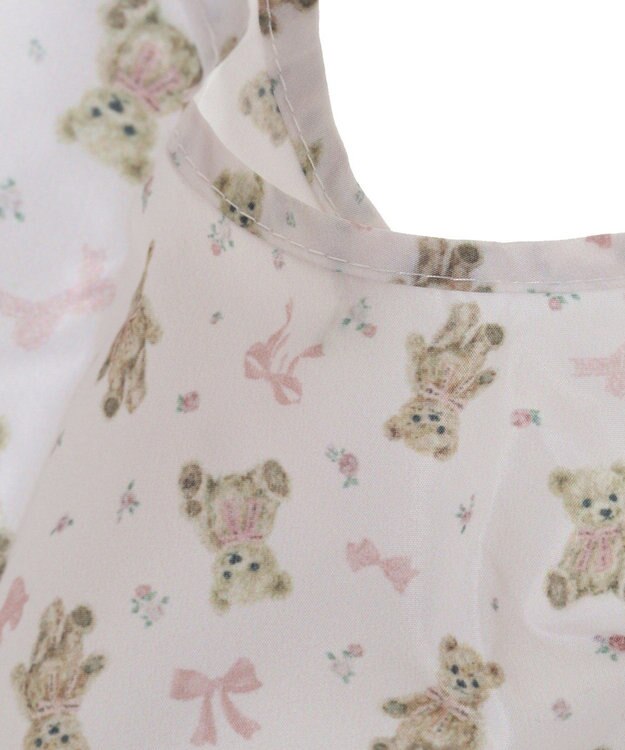 Maison de FLEUR ベアリボンプリントエコバッグ Ivory