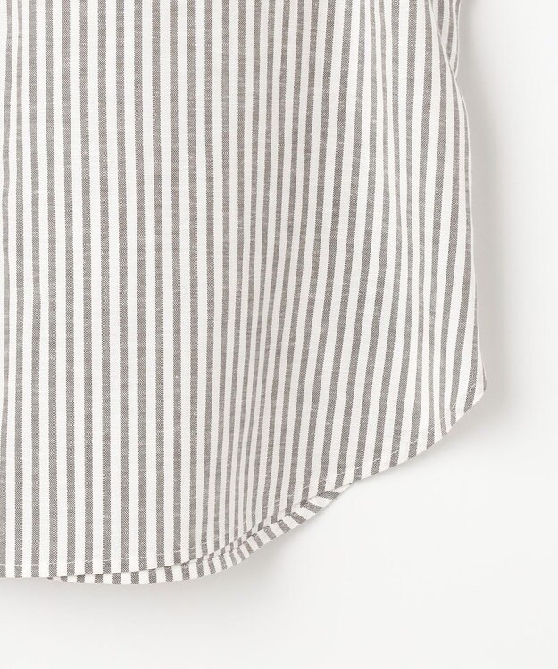 J.PRESS LADIES S リネンMIX ストライプ シャツ ブラウス ブラウンストライプ系