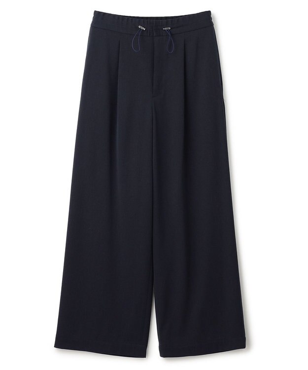 uncrave 【洗える】ギャバジン ドロストパンツ（uncrave WHITE） ネイビー