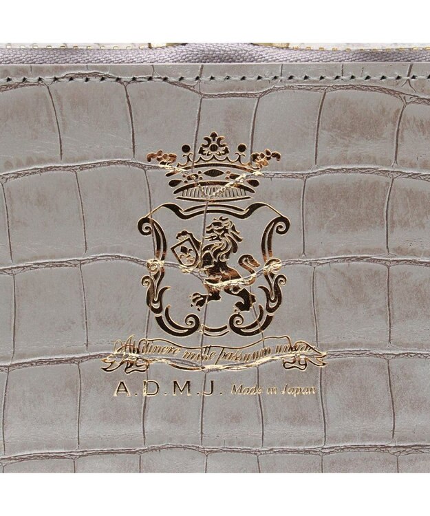 A.D.M.J. 【牛革】クロコ型押しスクエアショルダー アルジェント