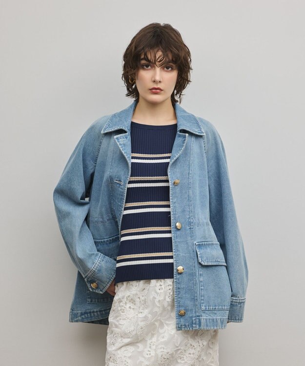 GRACE CONTINENTAL カバーオールジャケット サックス