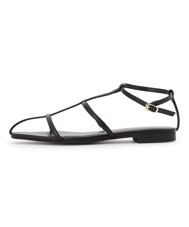23区 【先行予約】ポインテッド Tストラップ サンダル ブラック系