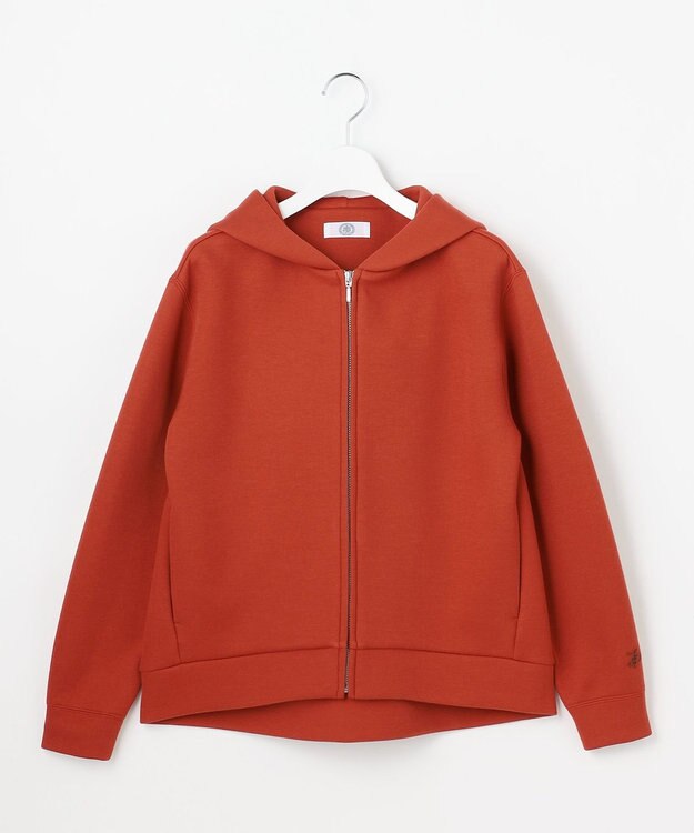 J.PRESS LADIES ダンボールジャージー ジップアップ パーカー オレンジ系