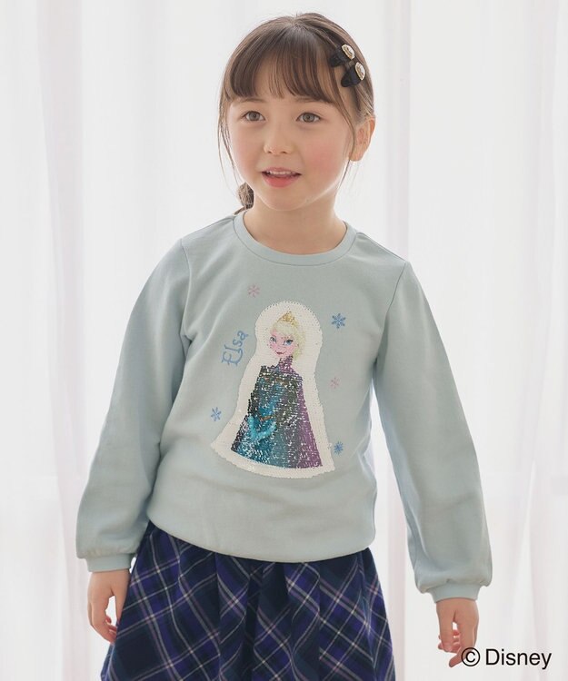 ANY KIDS 【Disney（ディズニー）】FROZEN / ミラクルスパンコール トレーナー サックスブルー<エルサ>