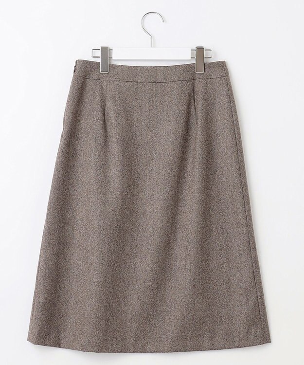 J.PRESS LADIES 【セットアップ対応】ウールストレッチツイード スカート ダークブラウン系