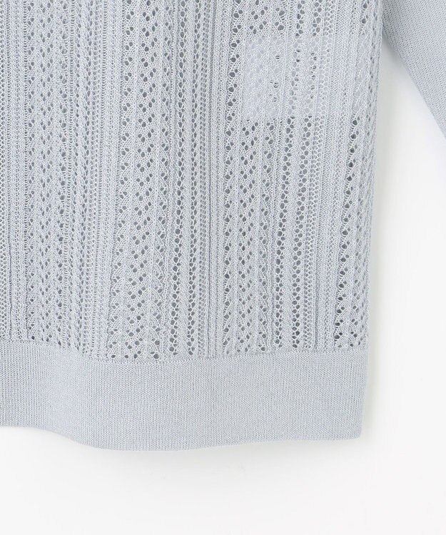 J.PRESS LADIES 【WEB限定カラーあり・洗える】Vis/Peスパーク シアー ニット サックス系