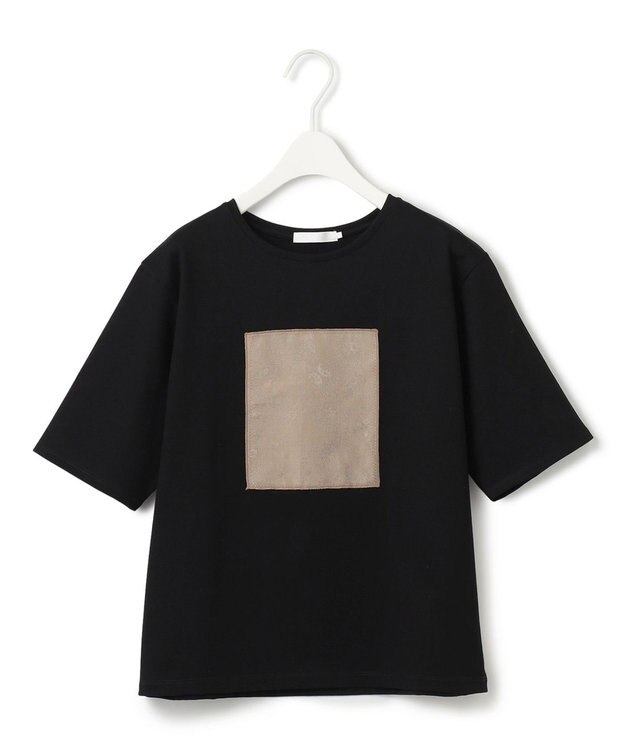 ICB 【日本製・接触冷感・UVケア・洗える】ペイズリーレノクロス TEE ブラック系