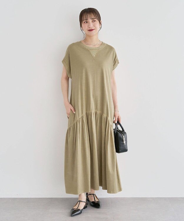 Green Parks ・ＳＵＧＡＲ　ＳＰＯＯＮ　フレンチギャザーカットワンヒ Dark Beige