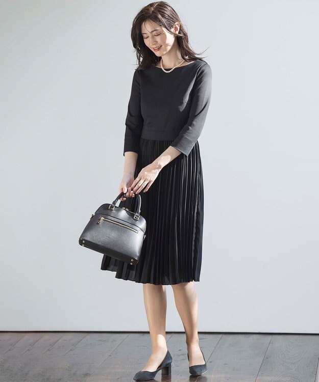 組曲 【ショルダーベルト付き】ボストンハンド バッグ ブラック系