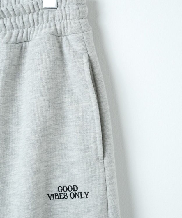 WEGO 裏起毛ロゴ刺繍スウェットパンツ 杢グレー