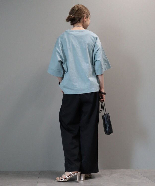 AMERICAN HOLIC イージーケア＋接触冷感ウエストタックワイドパンツ Black