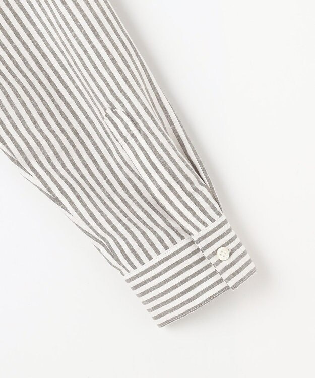 J.PRESS LADIES S リネンMIX ストライプ シャツ ブラウス ブラウンストライプ系