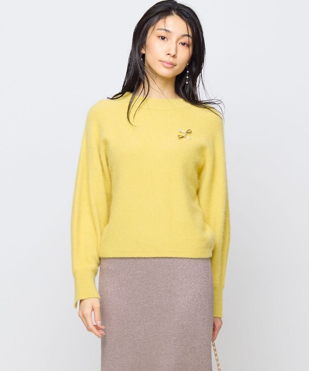 組曲 【手洗い可】フラッフィー ファーニット イエロー系