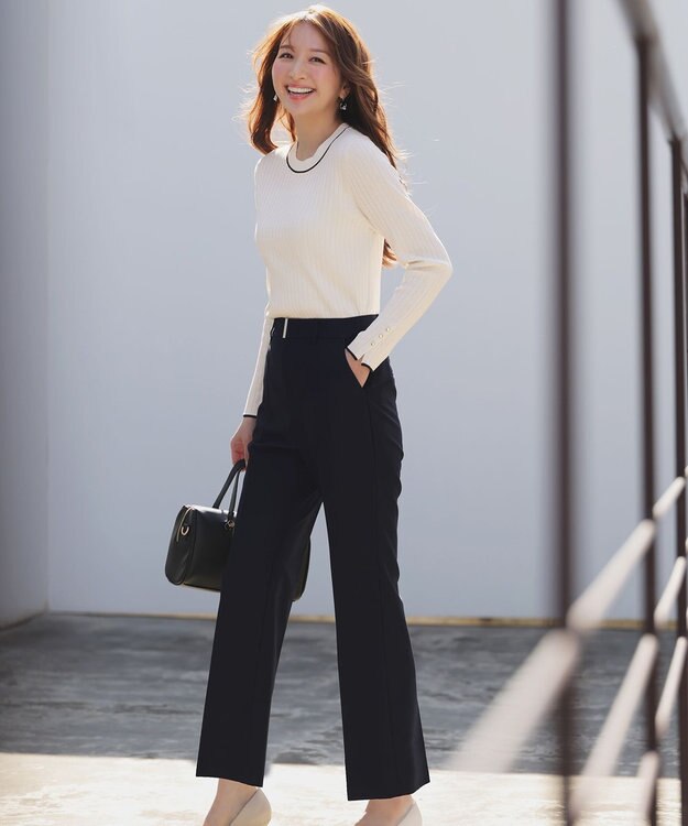 ANY SIS ラインポイント ニット オフ