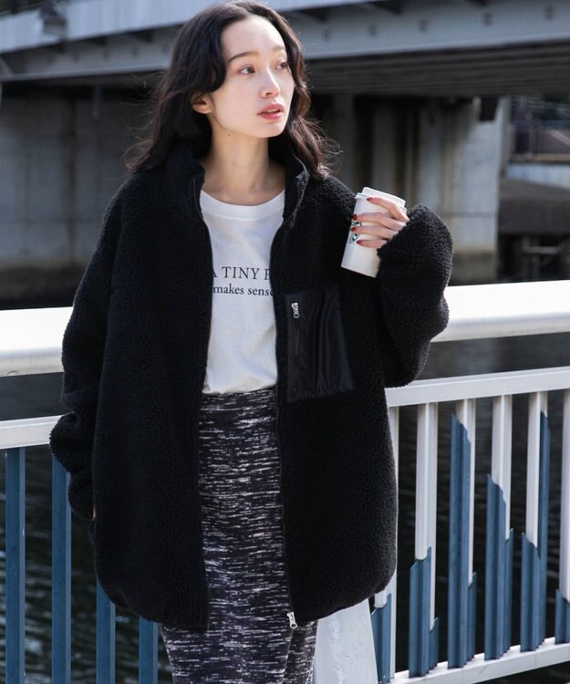 WEGO ボアブルゾン ブラック