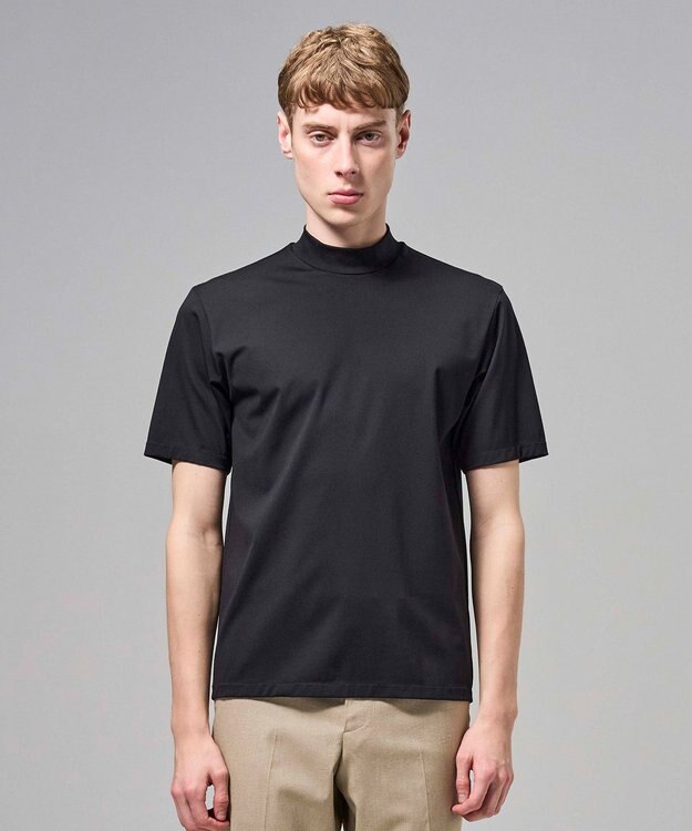 JOSEPH HOMME 【新色追加】ハイゲージベアスムース　モックネックＴシャツ ブラック系