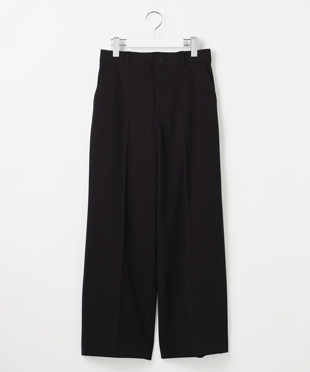 自由区 L 【19号サイズまで展開・カタログ掲載】TRギャバ裏起毛ワイド パンツ ブラック