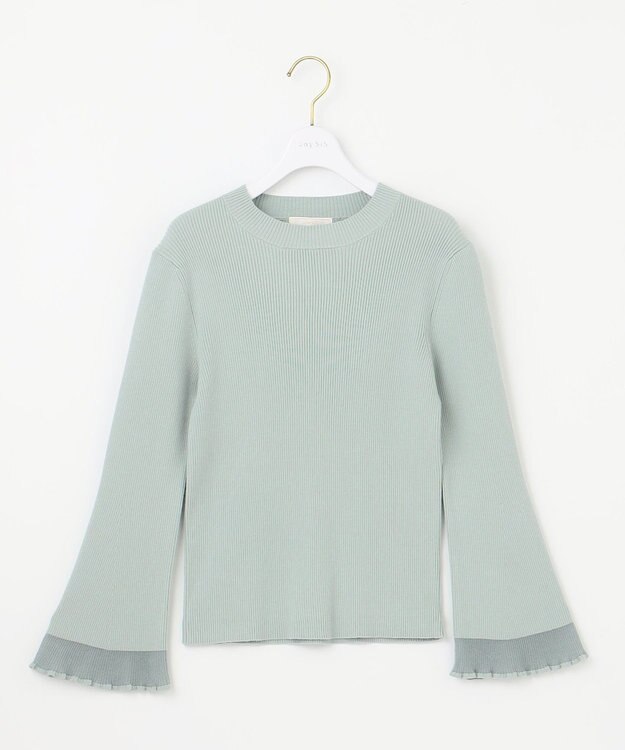 ANY SIS 【洗える】シアーディテール ニット ミント