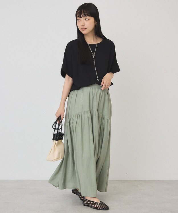 AMERICAN HOLIC 【予約】【WEB限定】イージーケア+接触冷感バックタック半袖プルオーバー Black