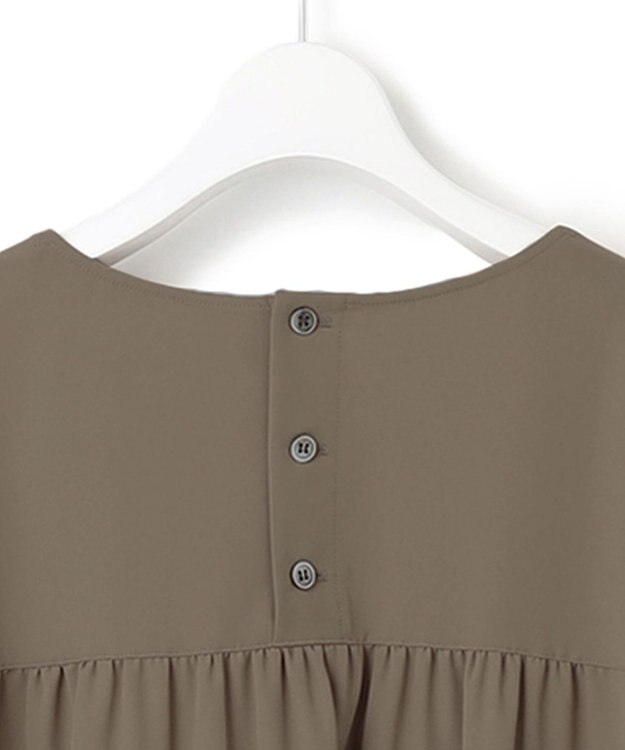 23区 L 【Lサイズ限定】ハイストレッチツイル ブラウス カーキ系