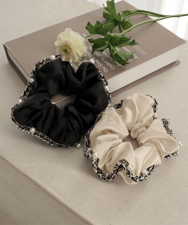 Tiaclasse ツイードフリンジシュシュ ベージュ