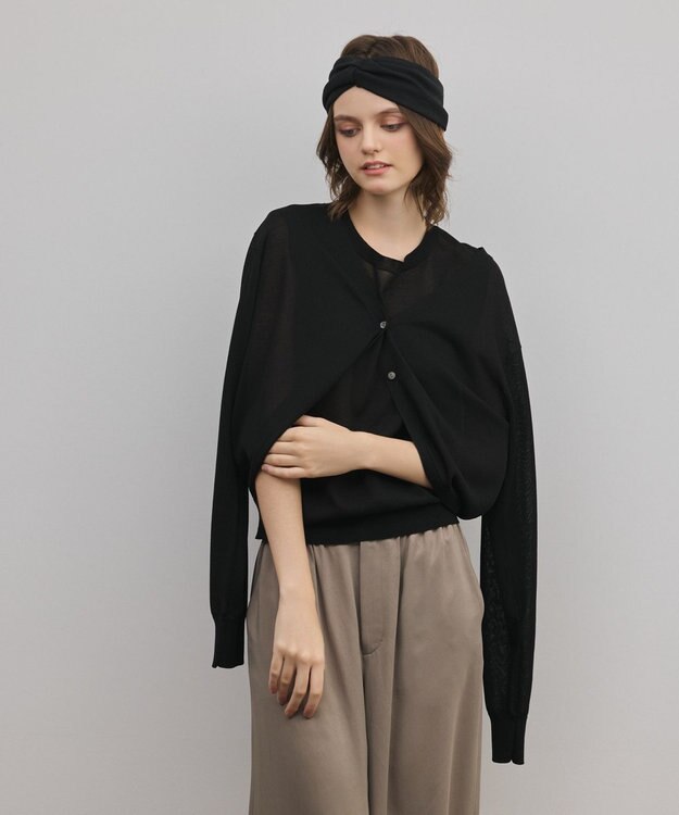 GRACE CONTINENTAL レイヤードニットトップ ブラック