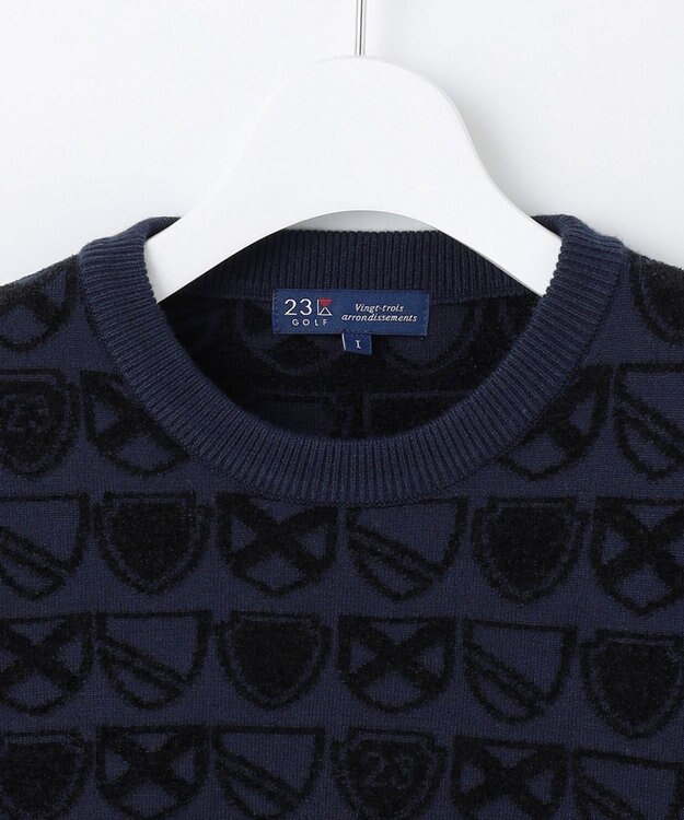 23区GOLF 【WOMEN】エンブレムジャガード ニット ネイビー系5