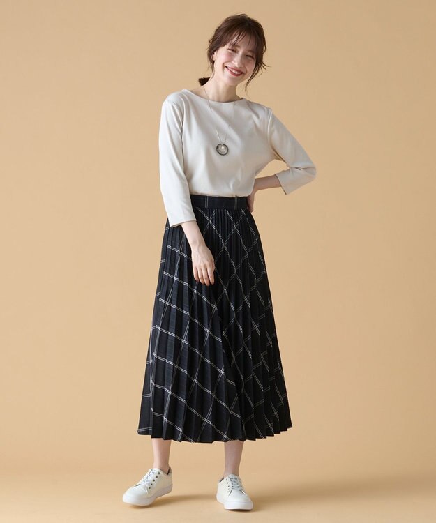 ANY L 【接触冷感/UVケア】バックパール Tシャツ アイボリー