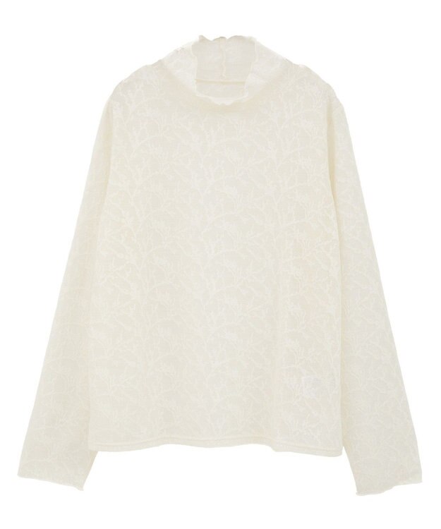 Green Parks レースハイネックプルオーバー Ivory