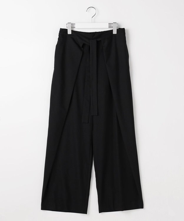 自由区 L 【SHIHOさん着用】フロントディテールラップワイド パンツ ブラック
