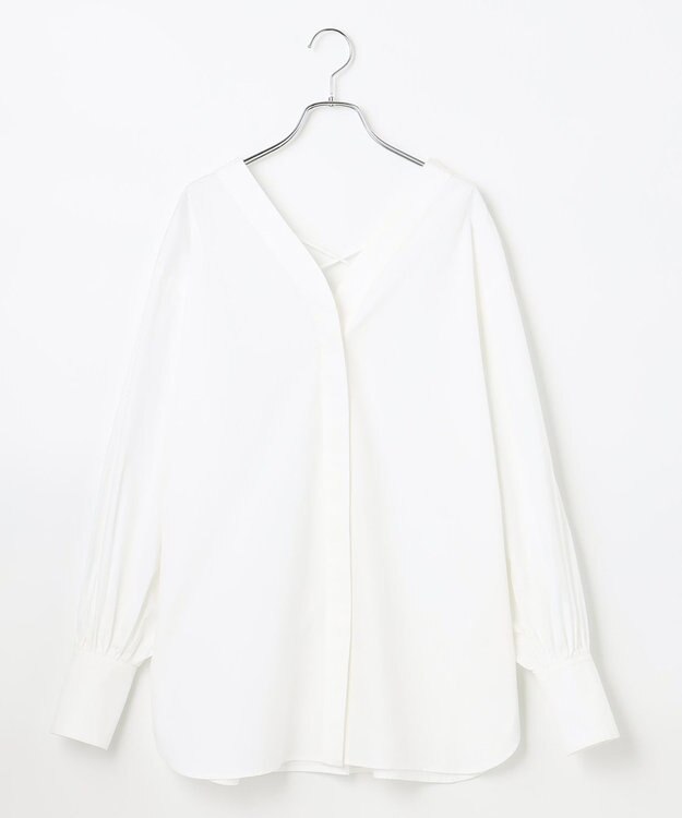 #Newans 【ANSWER for ヘルシーカジュアル】クロスリボンシャツ ホワイト系