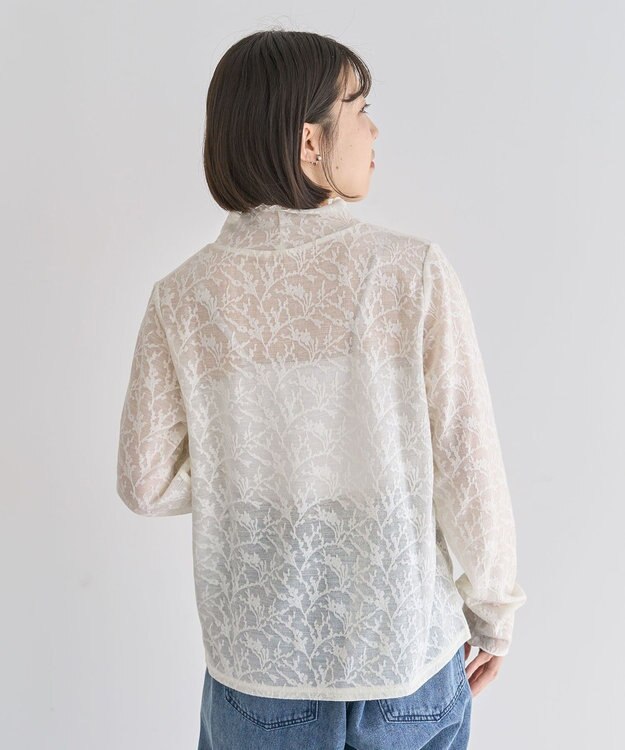 Green Parks レースハイネックプルオーバー Ivory