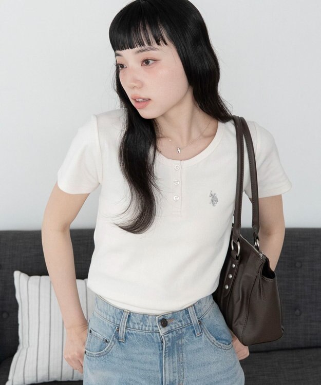 WEGO 別注USPOLOヘンリーネックT ホワイトアイボリー