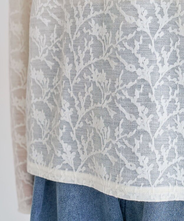 Green Parks レースハイネックプルオーバー Ivory