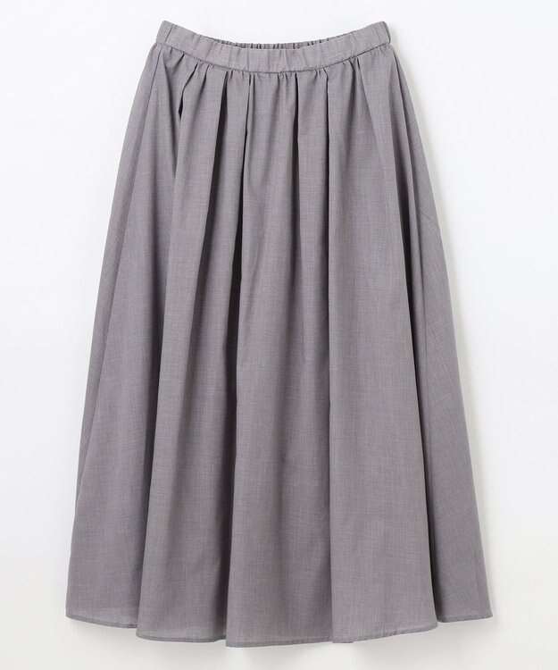 ANY 【ウエストゴム】シャンブレーライクフレアスカート チャコール