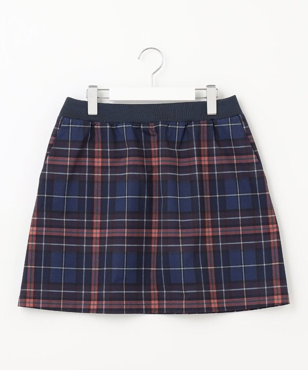 23区GOLF クラシカルで上品！【WOMEN】【ストレッチ・撥水】チェック柄 台形スカート ネイビー系3