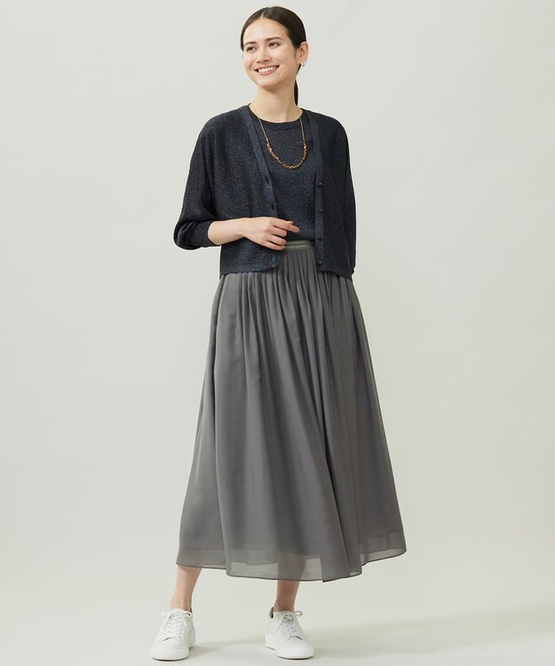 自由区 S 【カタログ掲載】カラーミックスラメスリーブレス ニット ネイビー