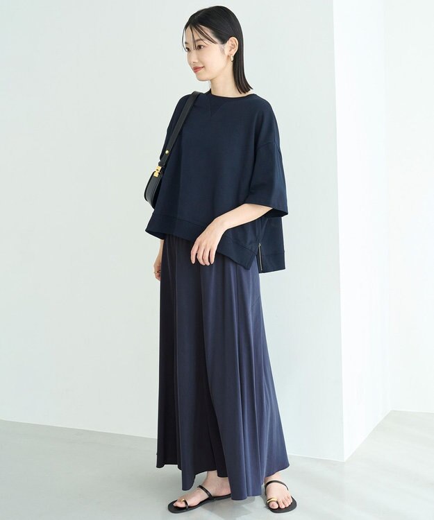 UNFILO L フィブリル ロングスカート ディープブルー