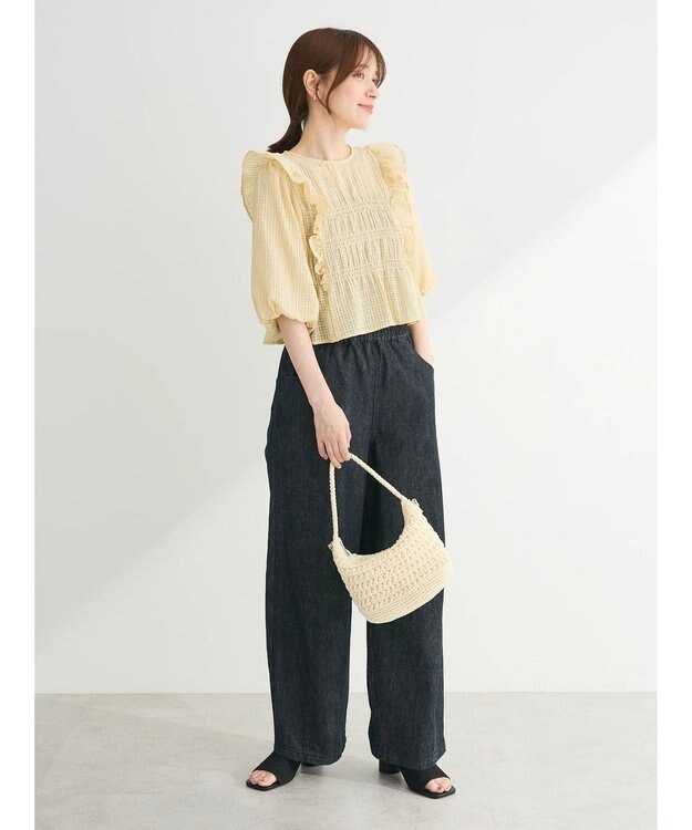 Green Parks ・ＥＬＥＮＣＡＲＥ　ＤＵＥ　シャドーチェックブラウス Yellow